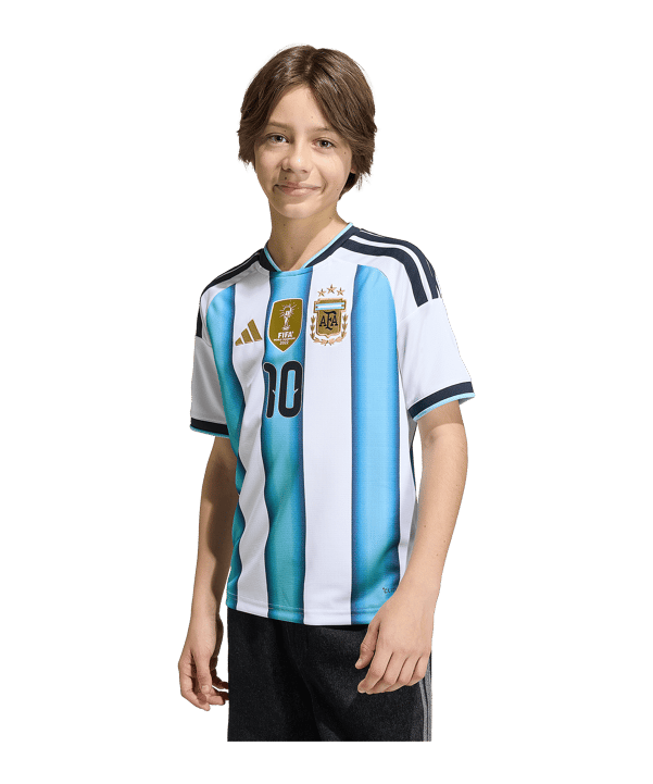 adidas Argentinien Messi Trikot Home WM 2026 Kids Weiß