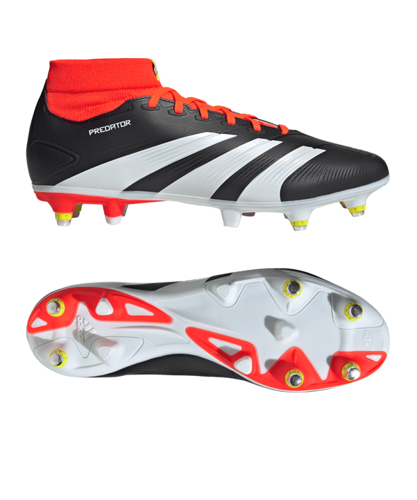 adidas Predator League Sock SG Solar Energy Schwarz Weiss Rot