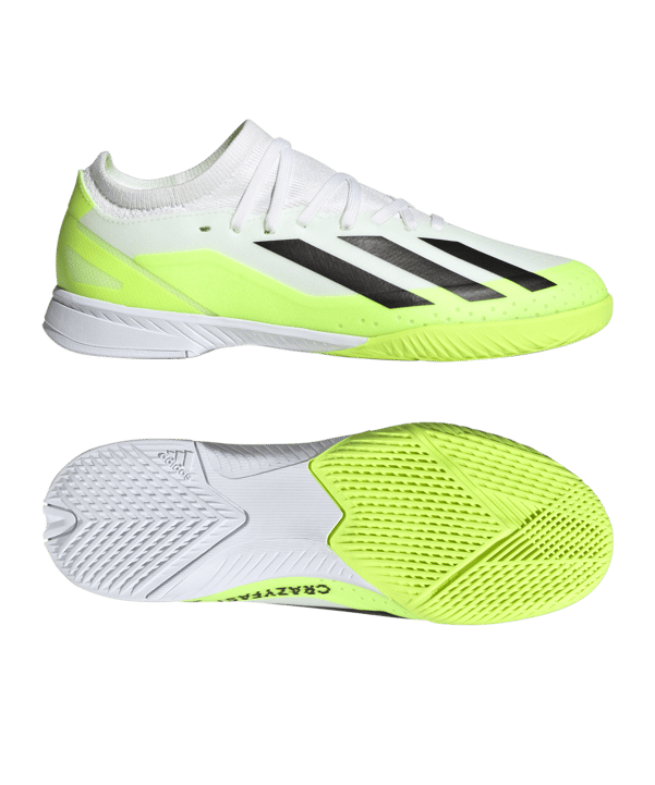 adidas X Crazyfast.3 IN Halle Crazyrush Kids Weiss Schwarz Gelb