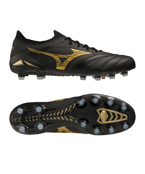 Mizuno Morelia Neo IV Made in Japan FG Aurum Schwarz Gold F50