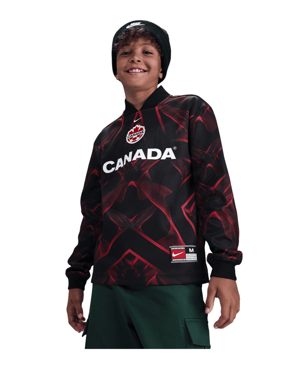 Nike Kanada Torwarttrikot Langarm Hollywood Kids Schwarz F010