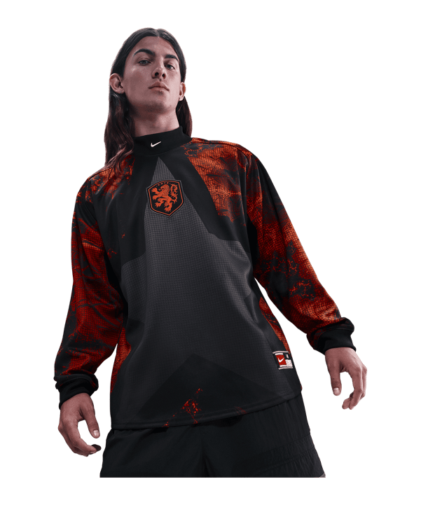 Nike Niederlande Authentic Torwarttrikot Langarm Hollywood Schwarz F010
