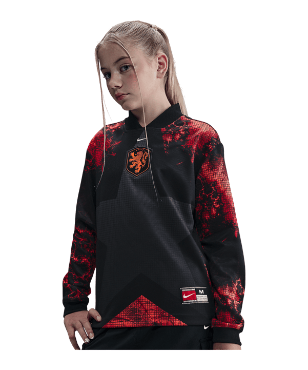 Nike Niederlande Torwarttrikot Langarm Hollywood Kids Schwarz F010