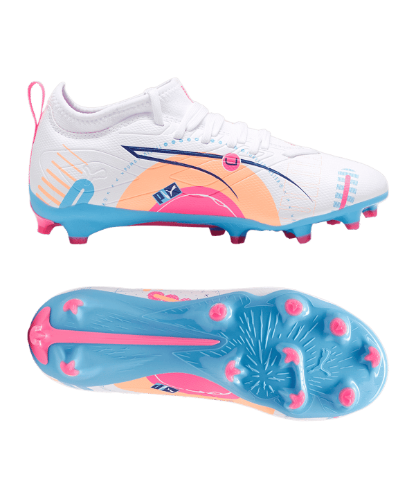 PUMA ULTRA 5 Match FG/AG Volume Up Jr Kids Weiss Blau F01