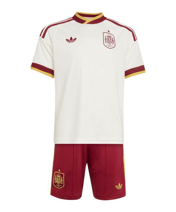 adidas FEF Spanien Babykit Trikot Set Away WM 2026 Kids Weiß