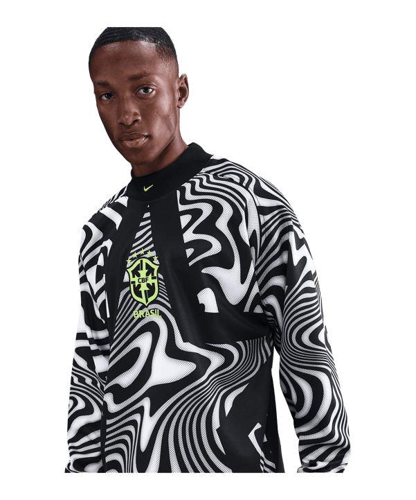 Nike Brasilien Authentic Torwarttrikot Langarm Hollywood Schwarz F010