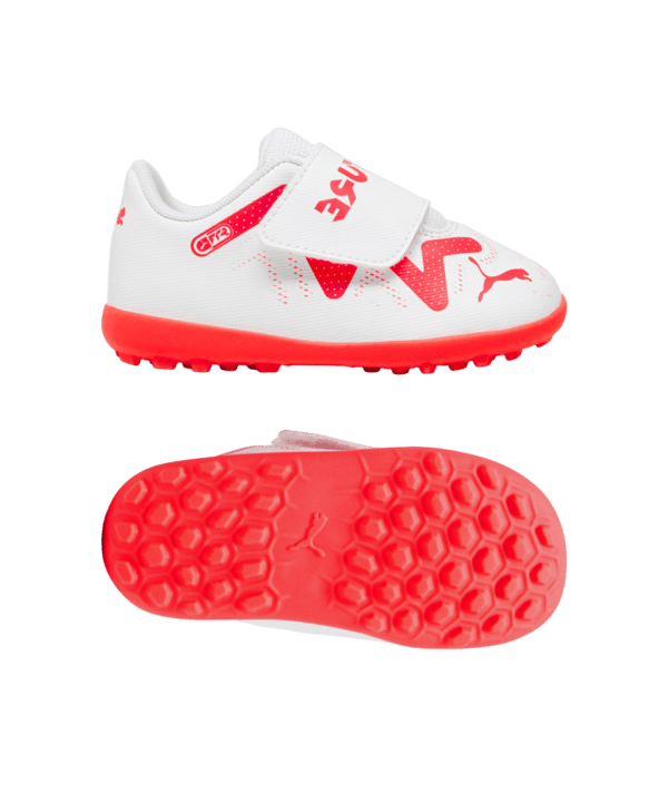 PUMA FUTURE Play TT V Breakthrough Baby Kids Weiss Rot Schwarz F01