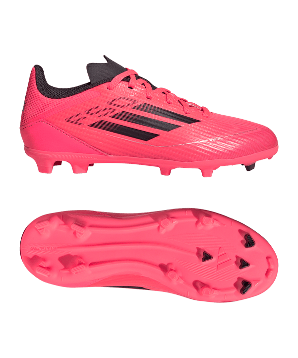 adidas F50 League FG/MG Vivid Horizon Kids Pink Schwarz