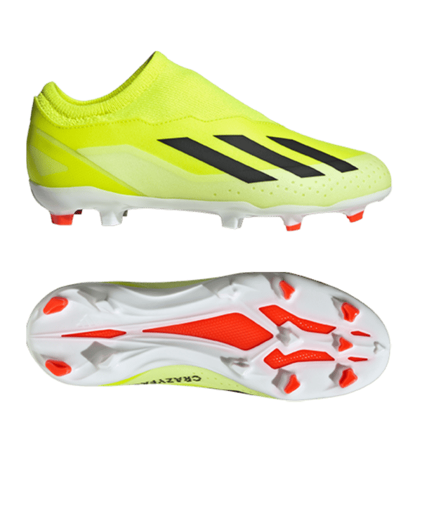 adidas X Crazyfast League LL FG Solar Energy Kids Gelb Schwarz Weiss
