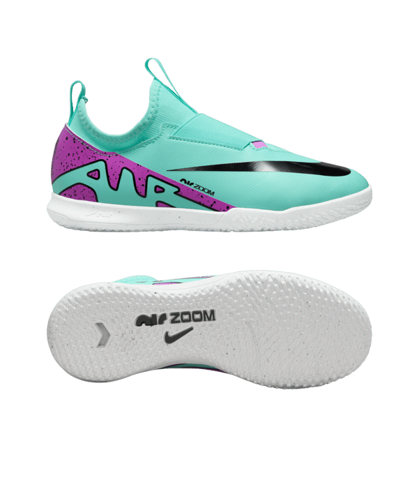 Nike Jr Air Zoom Mercurial Vapor XV Academy IC Peak Ready Kids Grün Pink F300