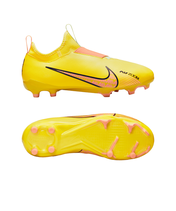 Nike Jr Air Zoom Mercurial Vapor XV Academy FG/MG Kids Lucent Gelb Rosa F780