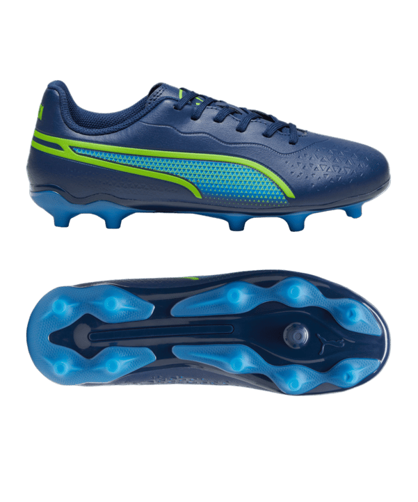 PUMA KING Match FG/AG Jr Gear Up Kids Blau Grün F02