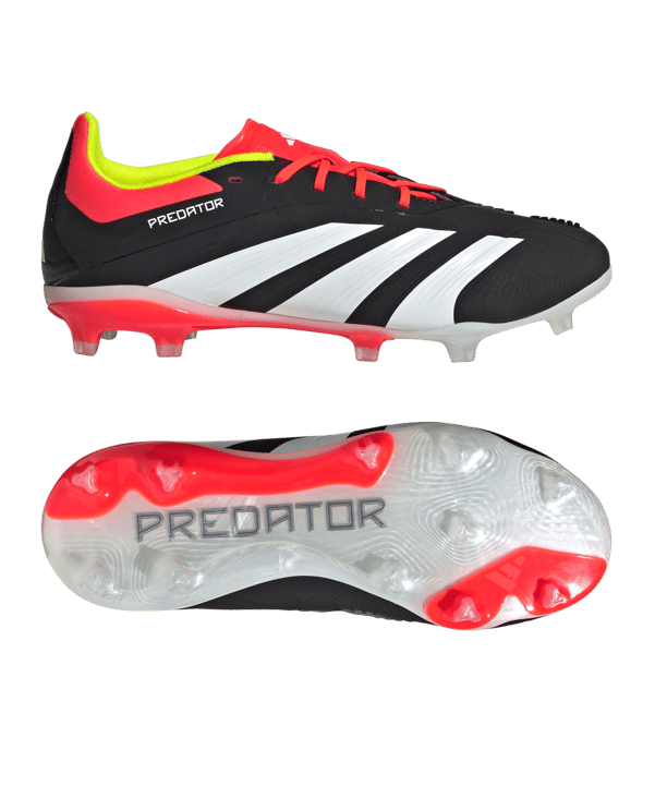 adidas Predator Elite FG Solar Energy Kids Schwarz Weiss Rot