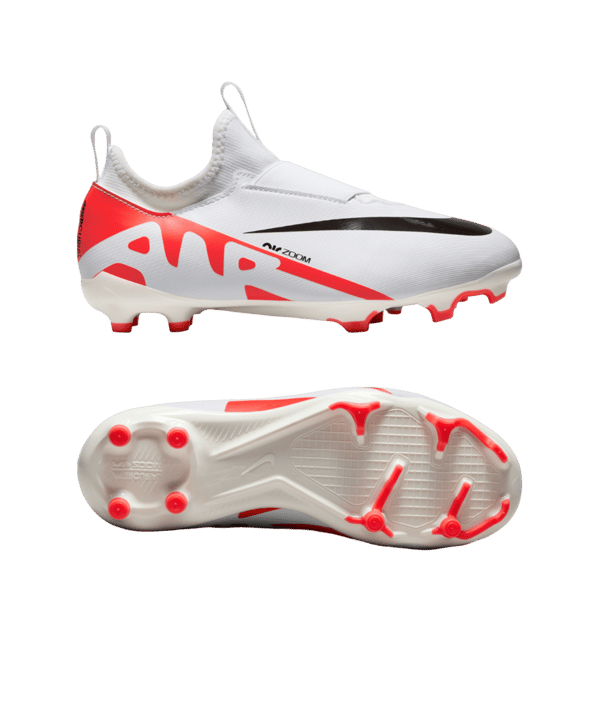 Nike Jr Air Zoom Mercurial Vapor XV Academy FG/MG Ready Kids Rot Weiss Schwarz F600