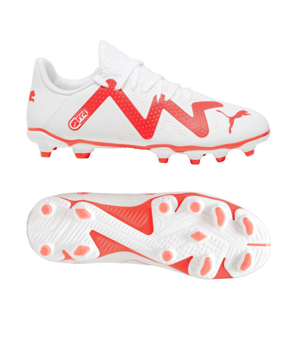 PUMA FUTURE Play FG/AG Breakthrough Jr Kids Weiss Rot Schwarz F01