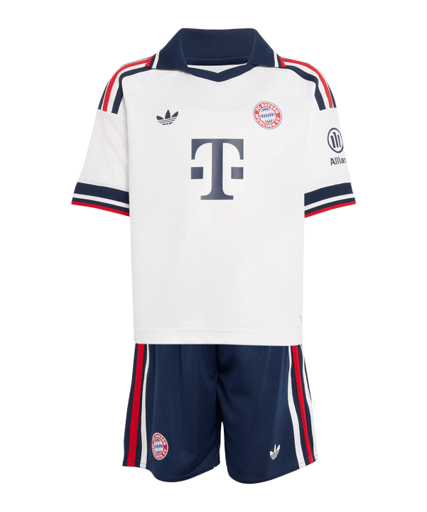 adidas FC Bayern München Trikot Set Away 2026/2027 Kids Weiß