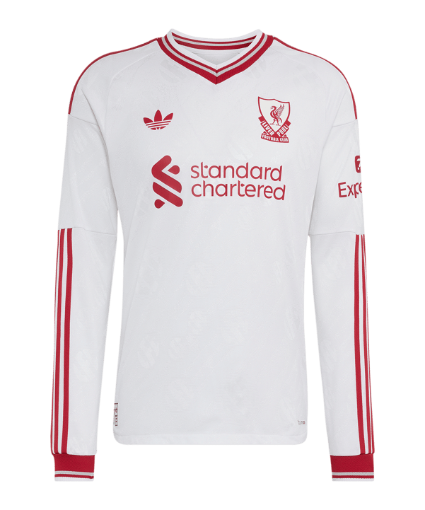 adidas FC Liverpool Authentic Trikot Langarm Away 2026/2027 Weiß