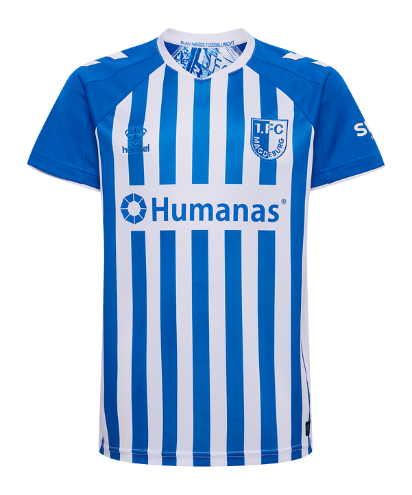 hummel 1. FC Magdeburg Trikot Home 2026/2027 Kids Blau F7251