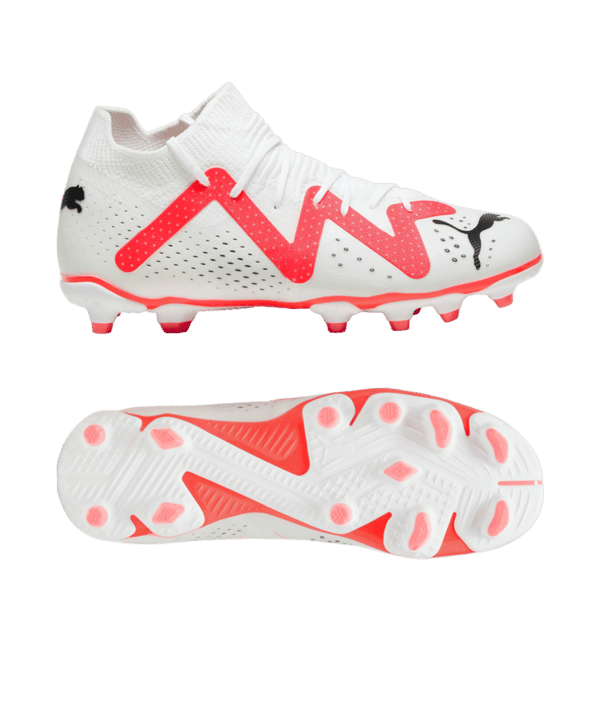 PUMA FUTURE Match FG/AG Breakthrough Jr Kids Weiss Rot Schwarz F01