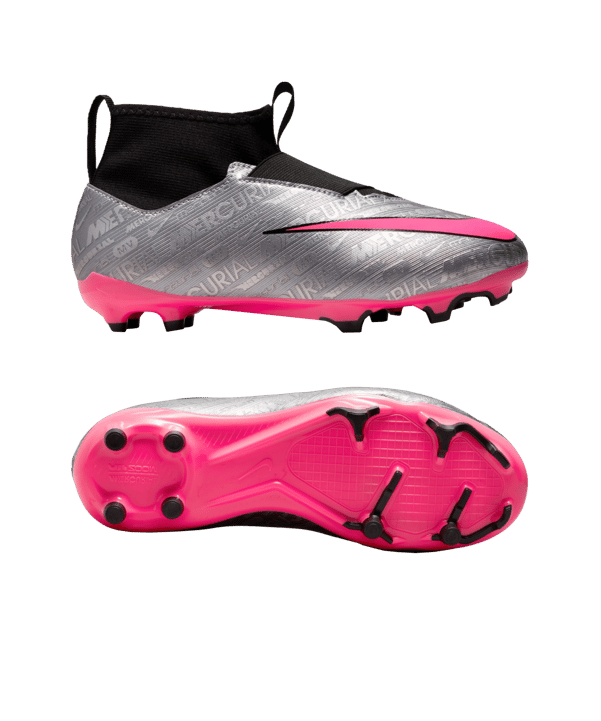 Nike Jr Air Zoom Mercurial Superfly IX Academy FG/MG XXV Kids Silber Pink F060
