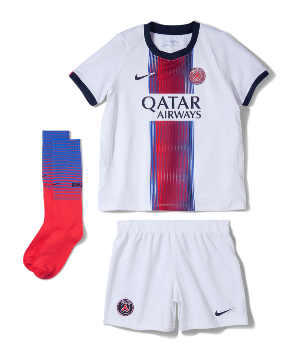Nike Paris Saint-Germain Trikot Set Away 2026/2027 Kids Weiß F101